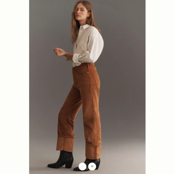 Anthropologie The Scotty Cuffed High-Rise Straight-Leg Jeans by Pilcro - Picture 4 of 5